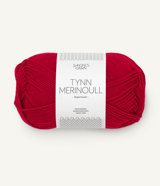 4219 Rød Tynn Merinoull Sandnes Garn