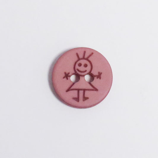 Knapp Jente 15mm Rosa Knapp 11