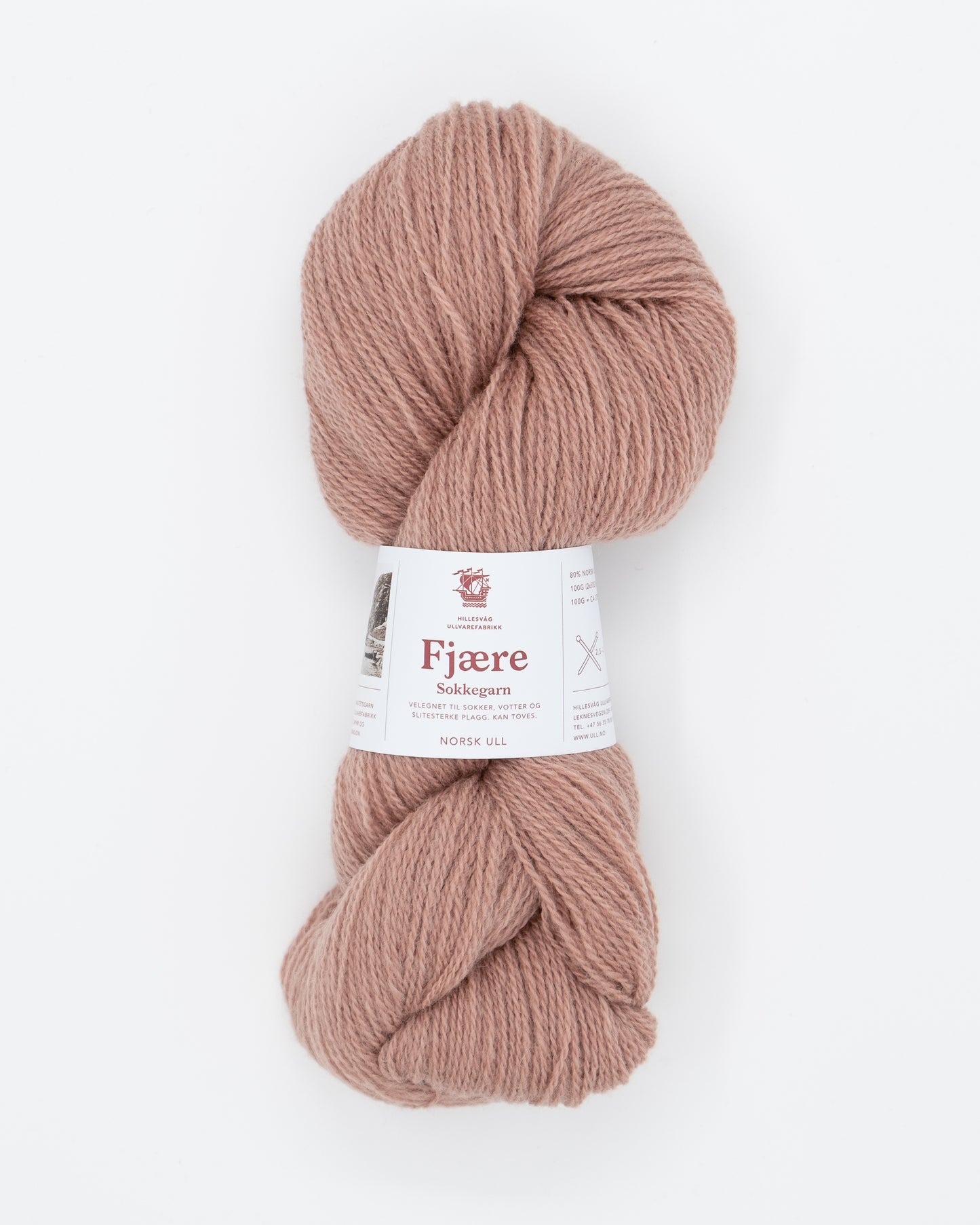 560 Pudderrosa Fjære Sokkegarn Hillesvåg Ullvarefabrikk