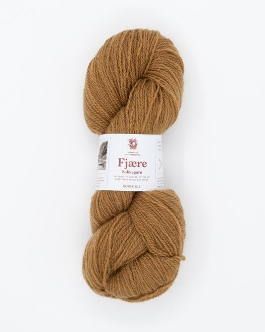565 Karamell Fjære Sokkegarn Hillesvåg Ullvarefabrikk