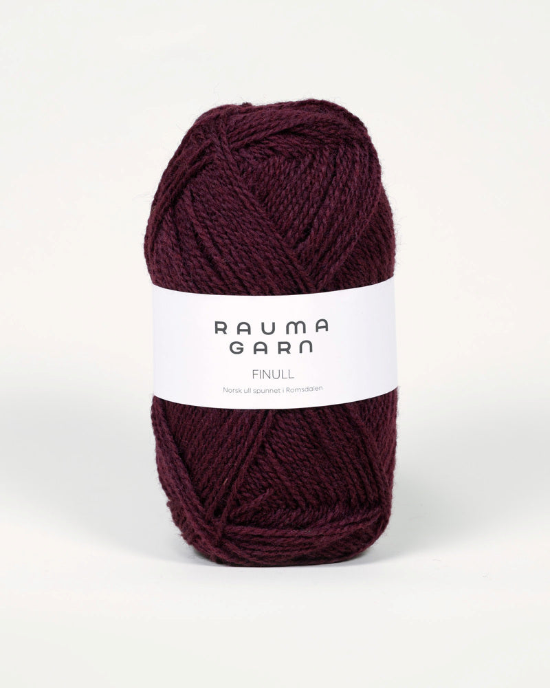 0488 Mørk Burgunder Finull Rauma Garn