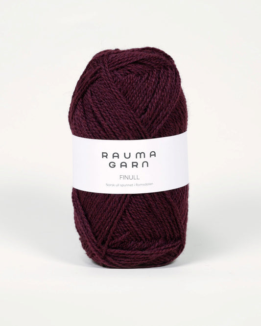 0488 Mørk Burgunder Finull Rauma Garn
