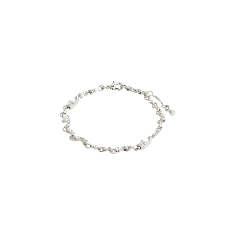 HALLIE armbånd med organisk formet krystall sølvbelagt Pilgrim