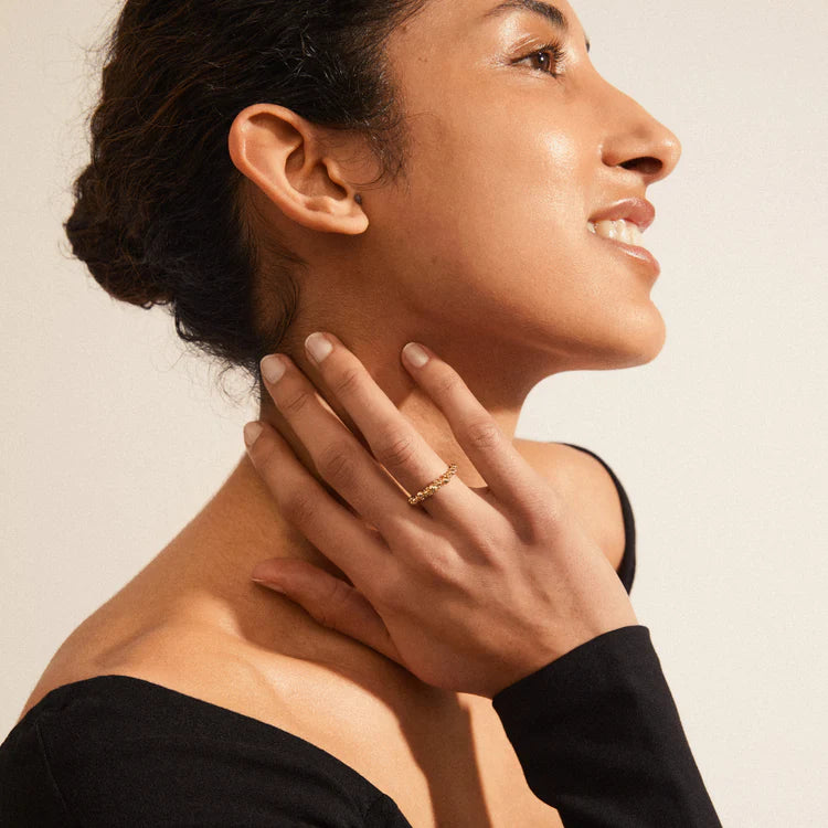 SOLIDARITY resirkulerte bobler ring gullbelagt Pilgrim