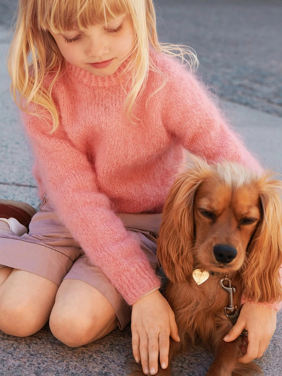2408 Mykt til barn Nr 6 Spencer Sweater Junior Enkeltoppskrift Sandnes Garn