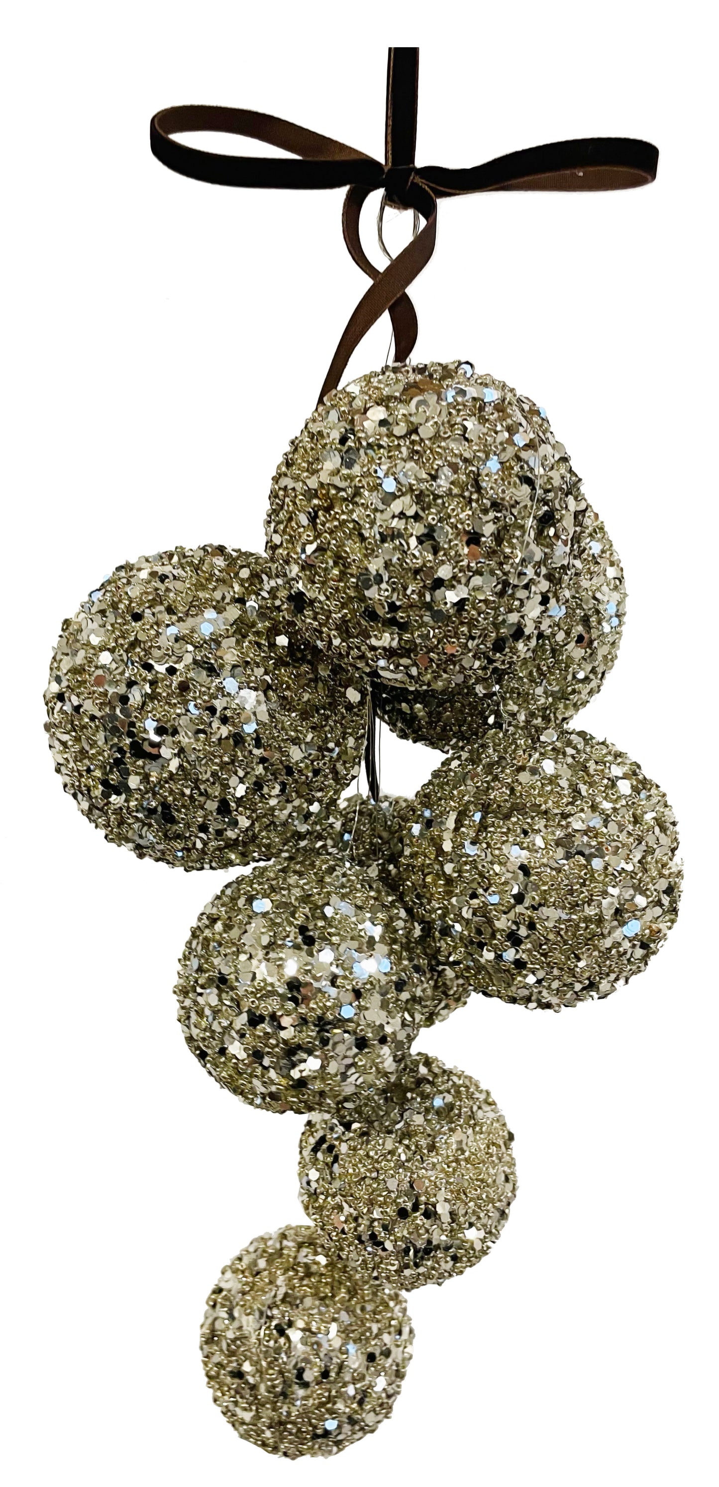 Juleklase av glitrende sølvkuler 30cm ShiShi