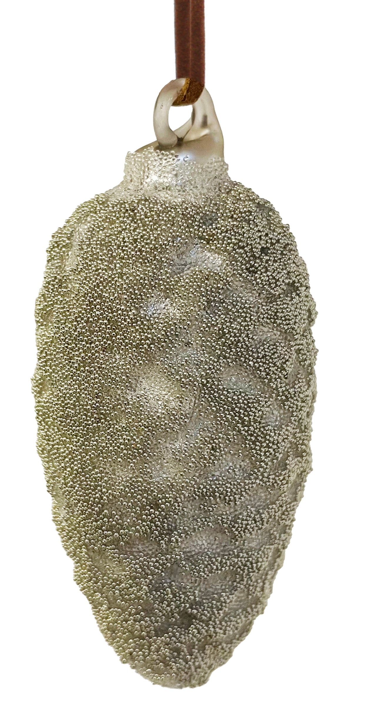 Glasskongle i antikk hvit 7cm Jul ShiShi