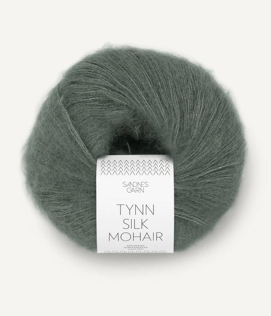 9071 Støvet Olivengrønn Tynn Silk Mohair Sandnes Garn