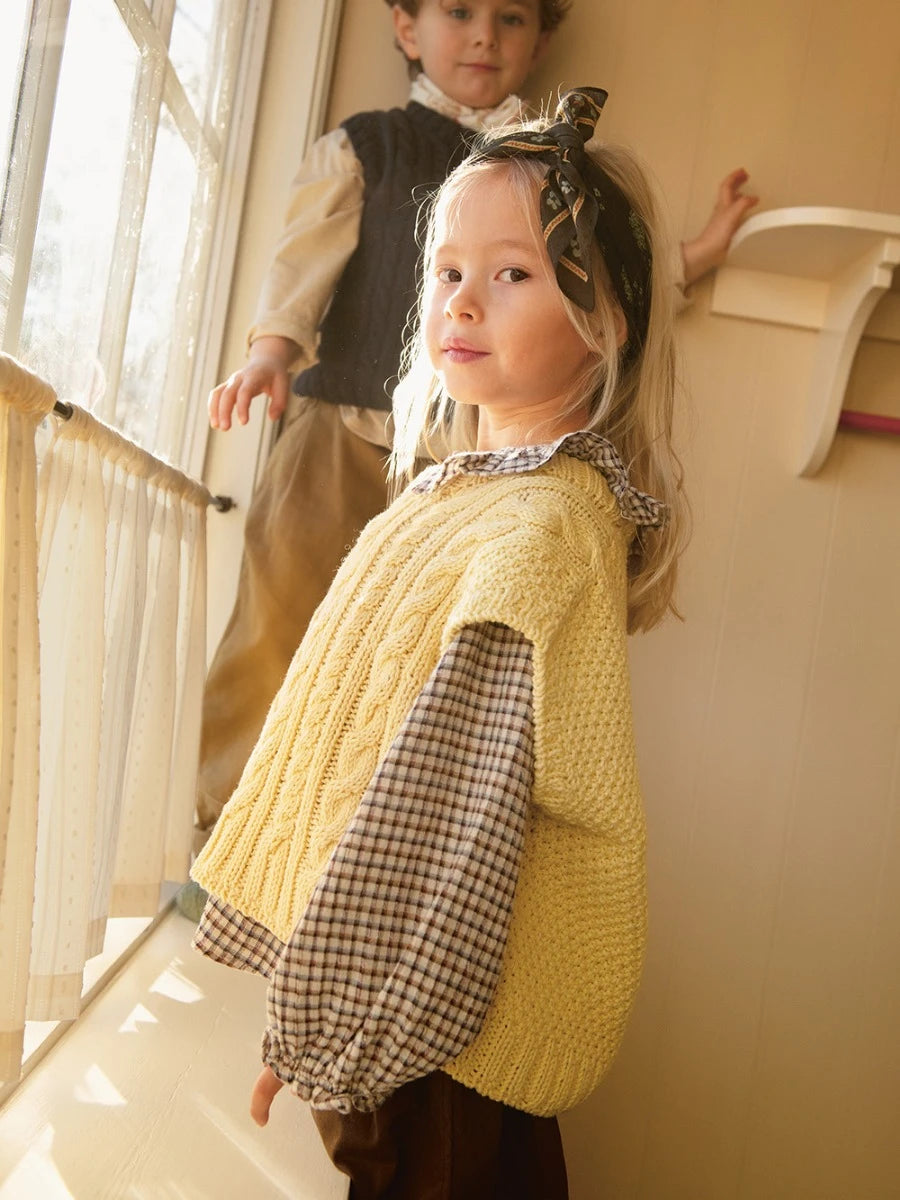 2501-04 Cora Slipover Junior Papir Enkeltoppskrift Sandnes Garn