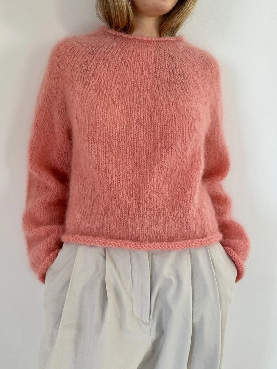 Plain Yoke Sweater Papir Enkeltoppskrift LeKnit