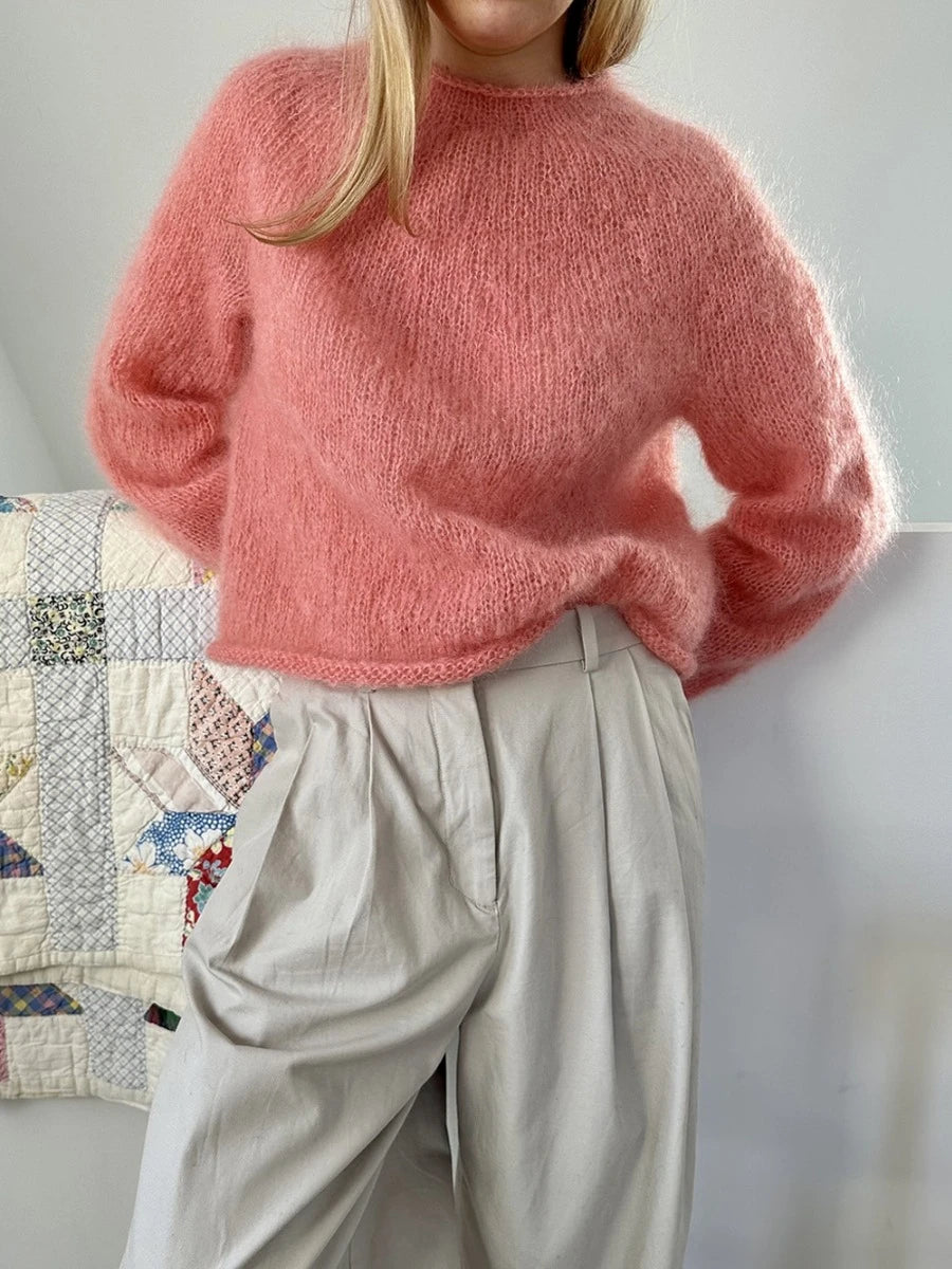 Plain Yoke Sweater Papir Enkeltoppskrift LeKnit