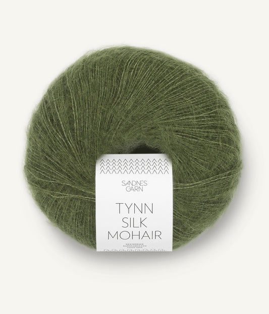 9062 Olivengrønn Tynn Silk Mohair Sandnes Garn
