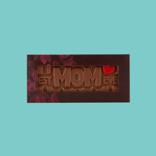 Sjokoladeplate med tekst "Best mom ever"