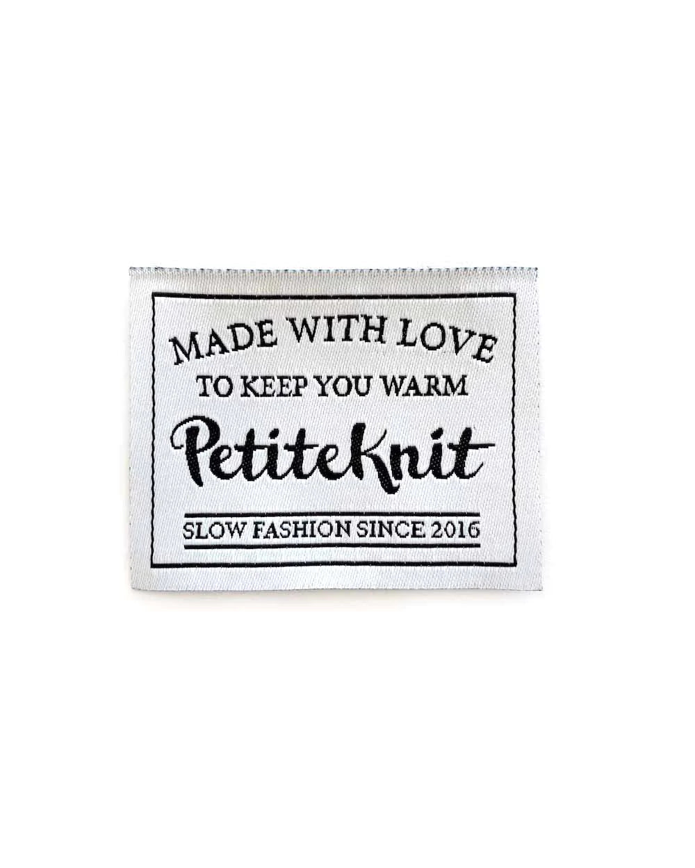 "Made With Love To Keep You Warm" Label PetiteKnit